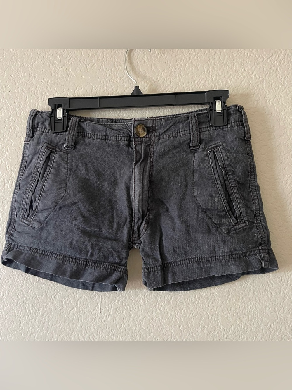 American Eagle Outfitters Women's Charcoal Gray Linen blend Shorts size 6